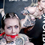 Pic of SexPreviews - Baby Sid tattoo blonde is rope bound and gagged her trimmed pussy toyed to orgasm