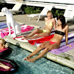 Pic of Sam Sapphic, Vicki Sapphic, Stella Sapphic and Andi Sapphic have foursome lesbian sex at the poolside