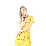 Pic of Eva Elfie in her yellow spring dress and pink panties