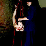 Pic of Naked slave brunette Ageha Asagi hanging from the ceiling with hands behind her back