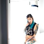 Pic of Tattooed suicide girl Wolf teasing in panties and leggings | Erotic Beauties