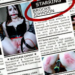 Pic of SexPreviews - Brooke Johnson red nails office brunette in stockings is bound to her desk and toyed