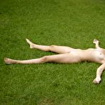 Pic of Small tits Spanish teen Alba posing nude in the grass at Hegre | Erotic Beauties