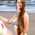 Pic of Nina Sphinx Hot Bikini Babe Strips at the Beach