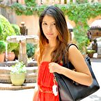Pic of FTV Girls pics Melody in red dress flashing pussy in public