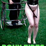 Pic of SexPreviews - Anna Rose is bound in metal cage for pony play outdoors with maledom