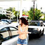 Pic of Shameless slim latina babe Candiee Pop gets completely naked at the parking