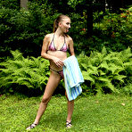 Pic of Tattooed teen Macy Meadows strips off bikini and pisses outdoors | Erotic Beauties