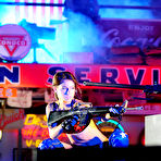 Pic of BLUE NEON ART girl Amely on stage
