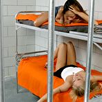 Pic of Lesbian blonde Kylie Wild licks sweet asshole of her sexy exotic cell mate