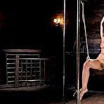 Pic of SexPreviews - Roxanne Rae masochistic brunette is bound in rope and toyed to orgasm by The Pope