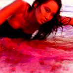 Pic of The half naked Asian chick Kaila Yu is petted by the tender ocean waves