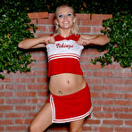 Pic of Perfect Boobed Cheer Girl Jordan Jaylyn Takes Off Her Red Uniform And White Panties Outdoors / DefineBabe.com