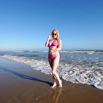Pic of BikiniFanatics - Sexy blonde shows her perfect boobies on the beach