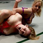 Pic of Addison Heart and Hollie Stevens wrestle in their bare skin and dominate