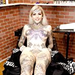 Pic of Amber Luke Plays With Her Pussy While Getting a Chest Tattoo