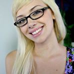Pic of Blonde In Glasses Emma Mae Shows Her Naughty Bits, Gives Handjob And Gets Her Face Cum Splattered / DefineBabe.com