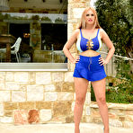 Pic of Alexsis Faye Blue Top And Stiletto Heels - Prime Curves