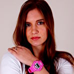 Pic of WatchGirls.net | Stacy wearing G-Shock and LIPS handcuffs