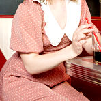 Pic of Lesya Milk fondling her teen snatch in the diner