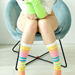 Pic of Jia Lissa in Rainbow Socks