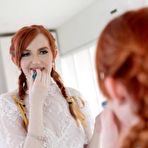 Pic of Pigtailed redhead teen Krystal Orchid in wet white dress drilled by neighbor - PornPics.com