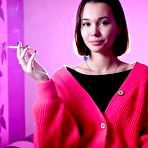 Pic of Russian Smokers | Beautiful Yulia is smoking 120mm cork cigarette