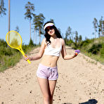 Pic of Sasha Jane plays badminton and masturbates in the blistering sun