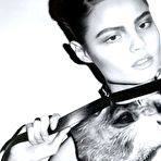 Pic of Polish model Magdalena Frackowiak black-&-white topless and fully nude scans