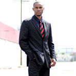 Pic of Big Dick Black Muscular Porn Actor CJ Wright stripping in public