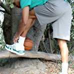 Pic of Big Black Dick Solo Masturbation on the Basketball Field