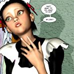 Pic of Cum fiesta of french maid in sexy uniform and pantyhose: 3D hentai comics and anime cartoons about oral hardcore, blowjob acts and huge cock of young redhead shemale