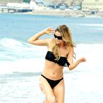 Pic of Denise Richards looking sexy in black bikini at Malibu beach