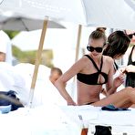 Pic of Anne Vyalitsyna black bikini on a beach