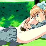 Pic of Pretty uniform hentai blowjobs a stiff cock in garden