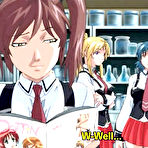 Pic of *Bondanime.com*-->> Threesome hentai girls gangbang with an old guy