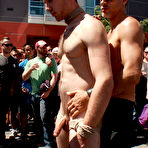 Pic of Bound In Public - People on streets watch powefull hunk bound in ropes and humiliated in public bondage sex