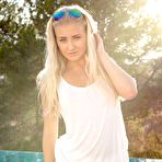 Pic of Cayla Lyons Strips in the Hot Sun