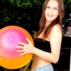 Pic of Elena Parkov removes her little black top and jeans shorts, exposing her boobs