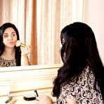 Pic of Over 30 pregger Tanita holds her swollen breasts after completely disrobing