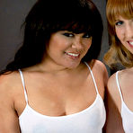 Pic of Annie Cruz and a redhead take turns squirting during sex with a machine dildo