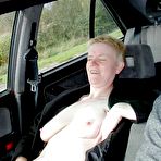 Pic of Mature lady with short hair Tiffany Pearl flashes in public before giving a BJ