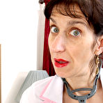 Pic of Older nurse Penny Jones takes off her uniform and underwear after work is over