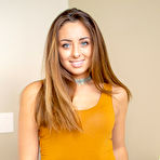 Pic of Petite amateur Gracie Thomas strips to lace underwear in the bathroom