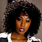 Pic of Svelte ebony babe on high heels Misty Stone stripping in the office