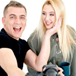 Pic of Blonde teen Samantha Rone has her hair pulled during sex with a photographer