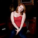 Pic of Nasty babe in jeans Madison Young masturbating her trimmed cunt
