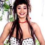 Pic of Sexy brunette Mara unveils her great tits before showing her trimmed bush