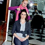 Pic of Busty hot sluts strip tight jeans to get ready for sexy lesbian sex shoot