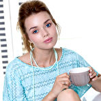 Pic of Sweet teen Keira Blue gets totally naked while taking her breakfast